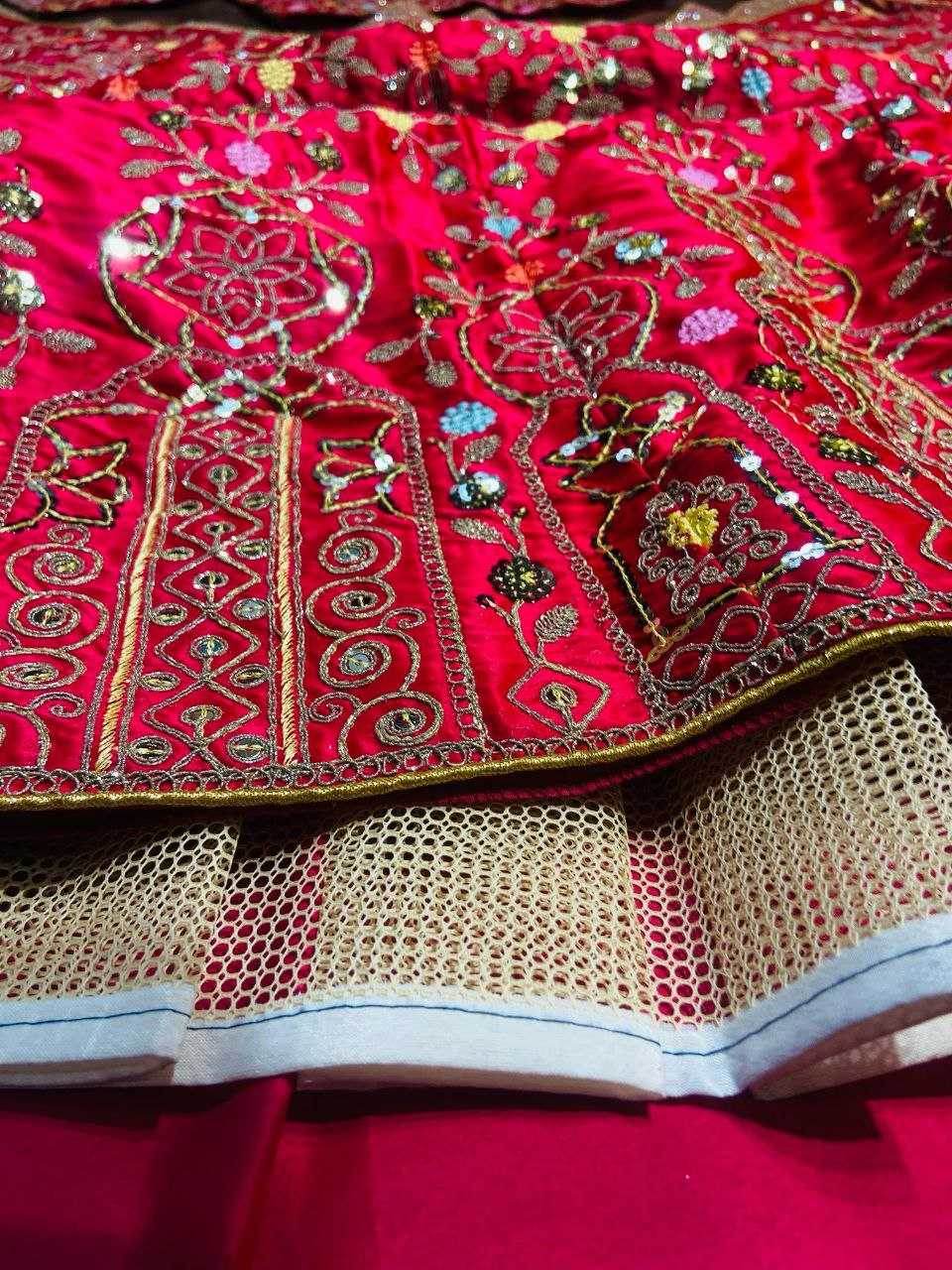Malai Silk Thread Work Sequins Lehenga With Cancan - MYLUXURY LANE ENTERPRISE